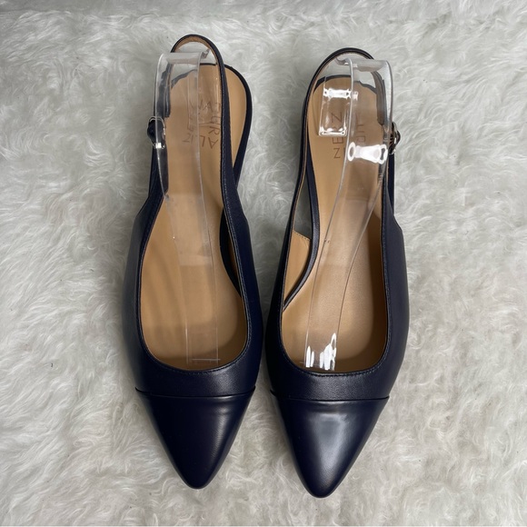 NWOB NATURALIZER BANKS SLINGBACK FRENCH NAVY BLUE LEATHER SIZE 10W - Picture 8 of 13